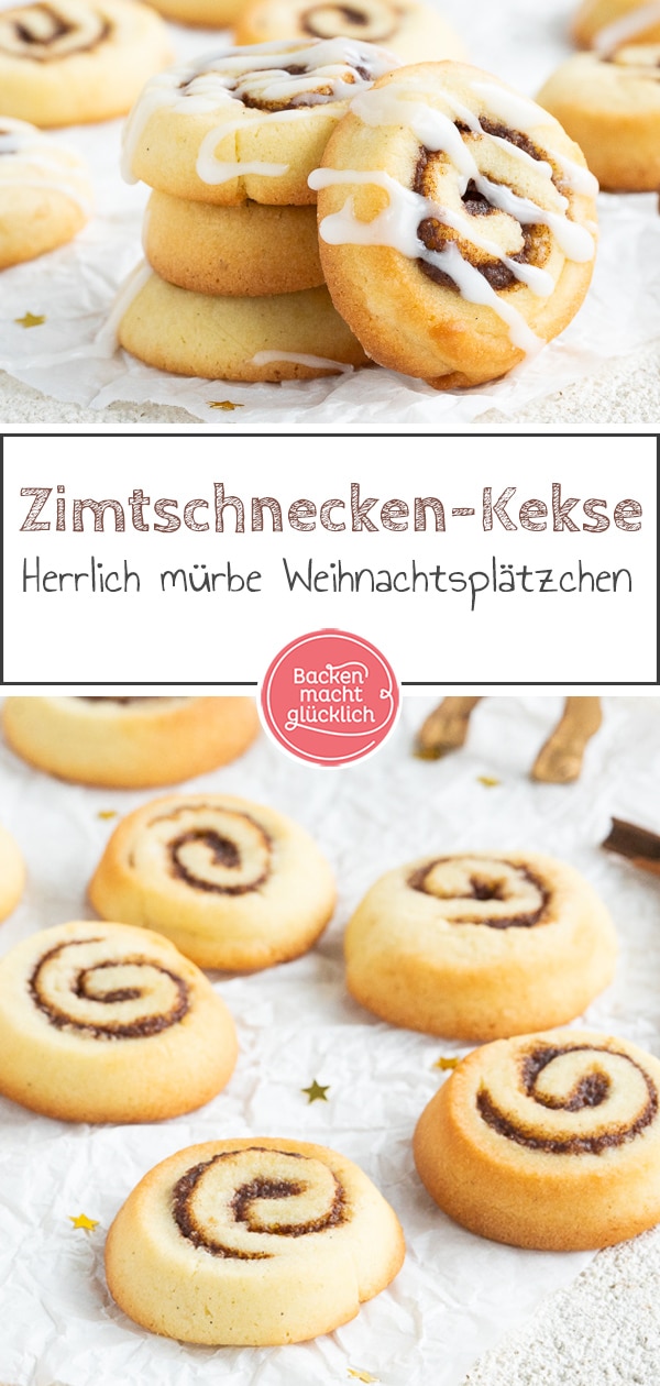 Die kleinen Zimtschnecken-Plätzchen aus Mürbeteig müsst ihr unbedingt mal ausprobieren! Super softe Zimt-Kekse mit himmlischem Karamell-Aroma.