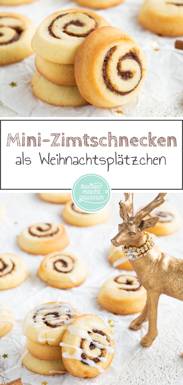 Die kleinen Zimtschnecken-Plätzchen aus Mürbeteig müsst ihr unbedingt mal ausprobieren! Super softe Zimt-Kekse mit himmlischem Karamell-Aroma.