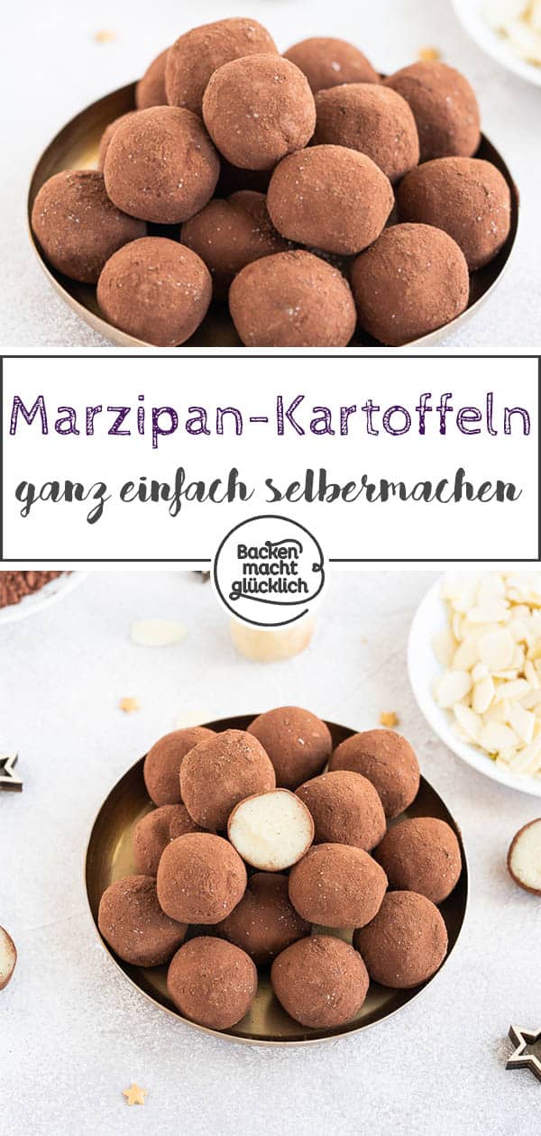 Marzipankartoffeln selbermachen ist ganz einfach: Für dieses 3-Zutaten-Marzipankartoffel-Rezept benötigst du nur 15 Minuten Zeit