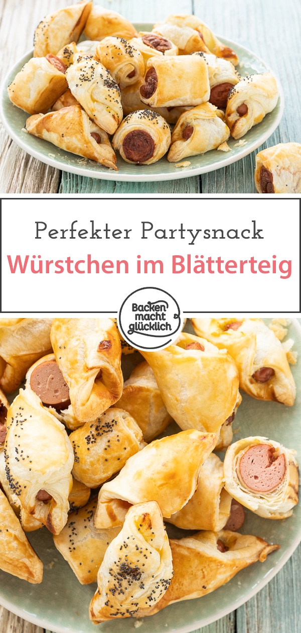 Würstchen im Schlafrock gehen einfach immer! Das einfache Fingerfood ist der perfekte Snack für Partys und Geburtstage. 