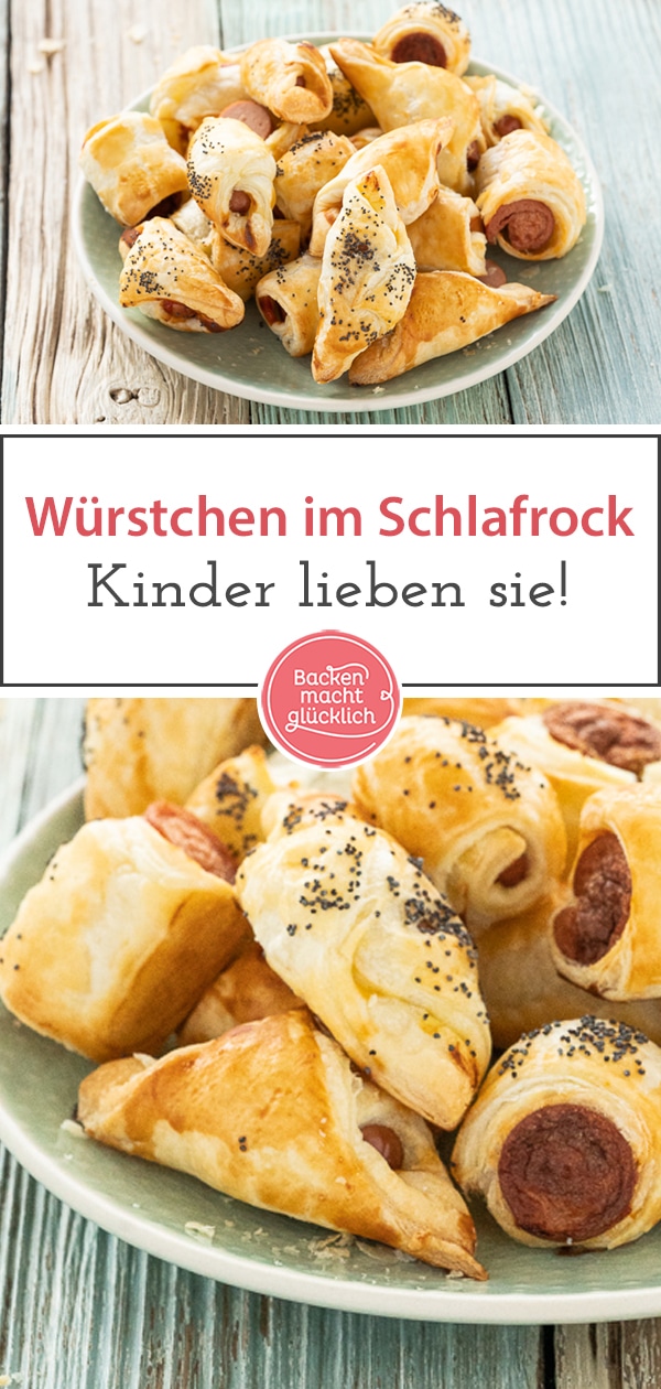 Würstchen im Schlafrock gehen einfach immer! Das einfache Fingerfood ist der perfekte Snack für Partys und Geburtstage. 