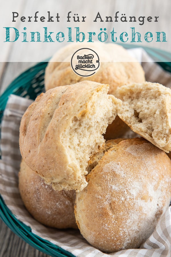 Köstliche Dinkelbrötchen wie frisch vom Bäcker: Das einfache Rezept für die Brötchen mit Trockenhefe ist super schnell gemacht und perfekt für Anfänger.