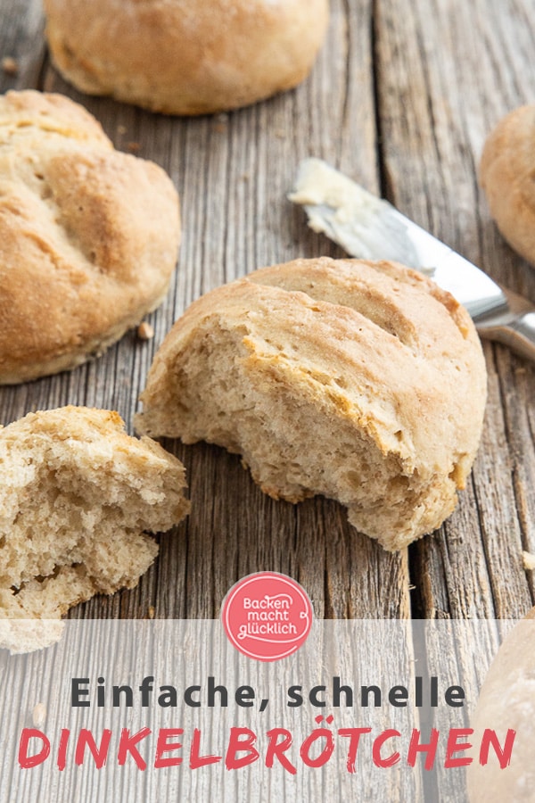 Köstliche Dinkelbrötchen wie frisch vom Bäcker: Das einfache Rezept für die Brötchen mit Trockenhefe ist super schnell gemacht und perfekt für Anfänger.