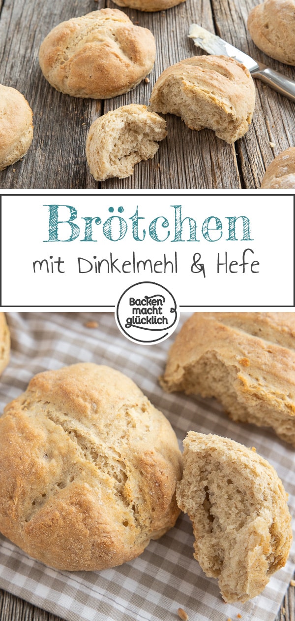 Köstliche Dinkelbrötchen wie frisch vom Bäcker: Das einfache Rezept für die Brötchen mit Trockenhefe ist super schnell gemacht und perfekt für Anfänger.