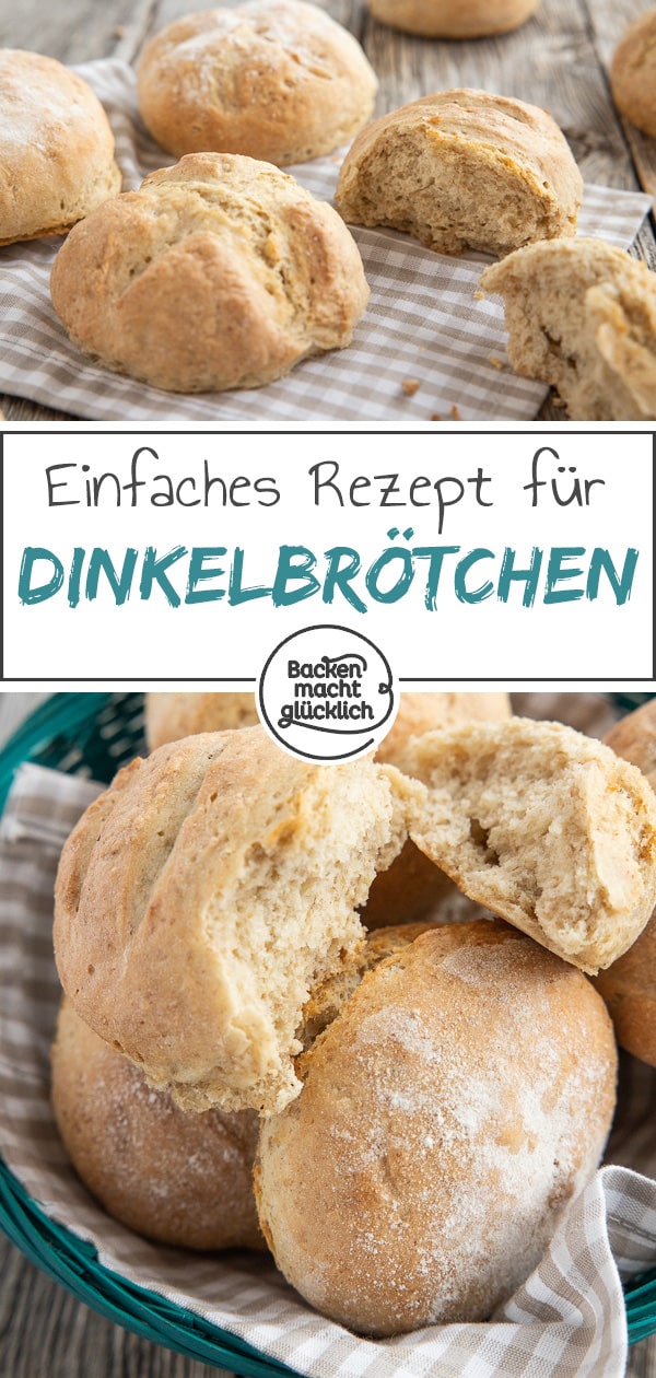 Köstliche Dinkelbrötchen wie frisch vom Bäcker: Das einfache Rezept für die Brötchen mit Trockenhefe ist super schnell gemacht und perfekt für Anfänger.