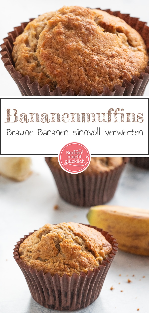 Ein echter Klassiker: Diese Bananen-Muffins schmecken der ganzen Familie! Und weil sie sich gut einfrieren lassen, könnt ihr immer etwas auf Vorrat backen. Einfach das beste Rezept für schnelle Bananenmuffins!