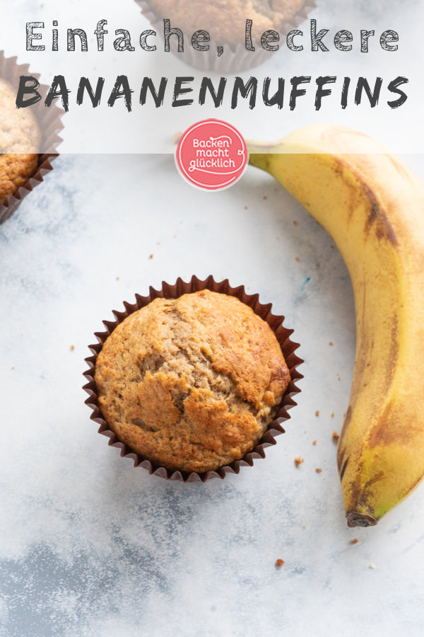 Ein echter Klassiker: Diese Bananen-Muffins schmecken der ganzen Familie! Und weil sie sich gut einfrieren lassen, könnt ihr immer etwas auf Vorrat backen. Einfach das beste Rezept für schnelle Bananenmuffins!
