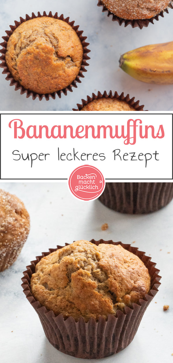 Ein echter Klassiker: Diese Bananen-Muffins schmecken der ganzen Familie! Und weil sie sich gut einfrieren lassen, könnt ihr immer etwas auf Vorrat backen. Einfach das beste Rezept für schnelle Bananenmuffins!