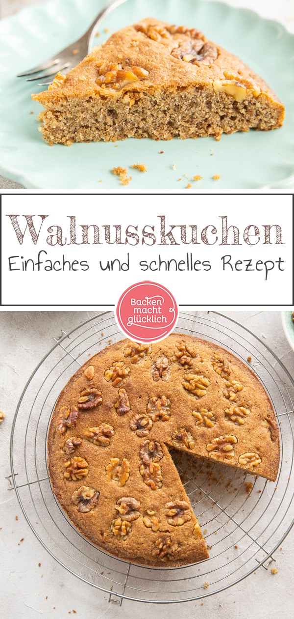 Dieser super schnelle Rührkuchen mit Walnüssen ist eine tolle Alternative zur Variante mit Haselnüssen. Einfach, saftig, lecker!