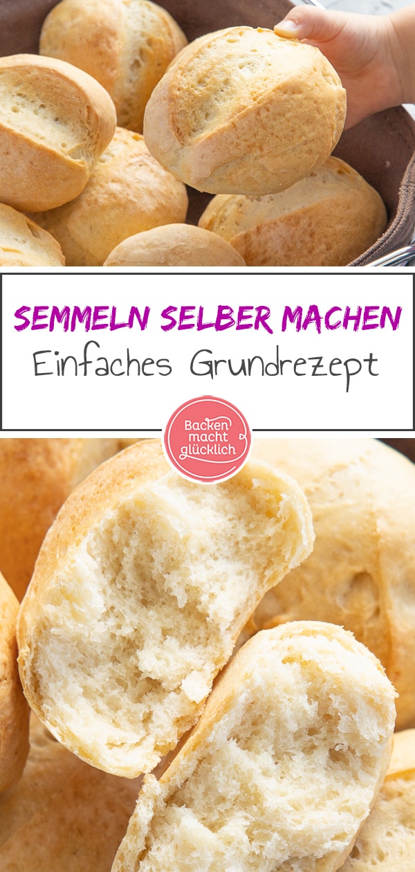 Leckere, frische Brötchen wie vom Bäcker ganz einfach selber machen: Mit diesem einfachen Brötchenrezept ist das Frühstück am Sonntag gerettet!