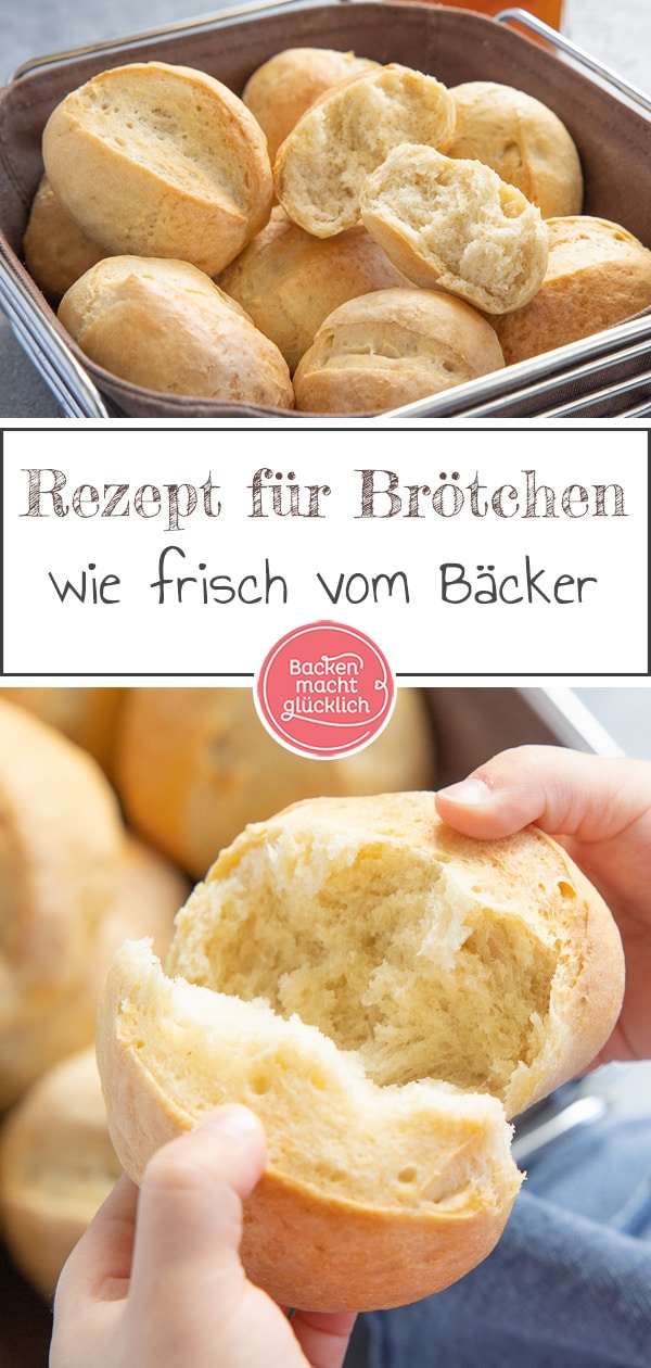 Leckere, frische Brötchen wie vom Bäcker ganz einfach selber machen: Mit diesem einfachen Brötchenrezept ist das Frühstück am Sonntag gerettet!