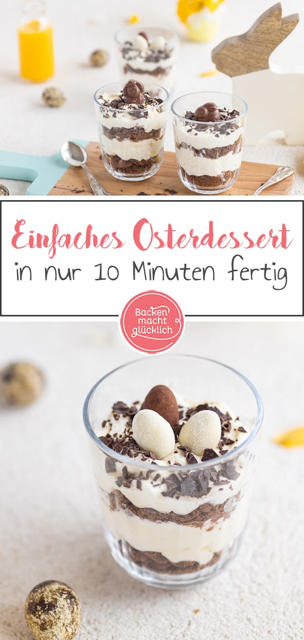 Dieses traumhaft cremige Eierlikör-Dessert mit Mascarponecreme zergeht nur so auf der Zunge! Eine tolle Idee, falls ihr noch auf der Suche nach einem Nachtisch für Ostern seid.