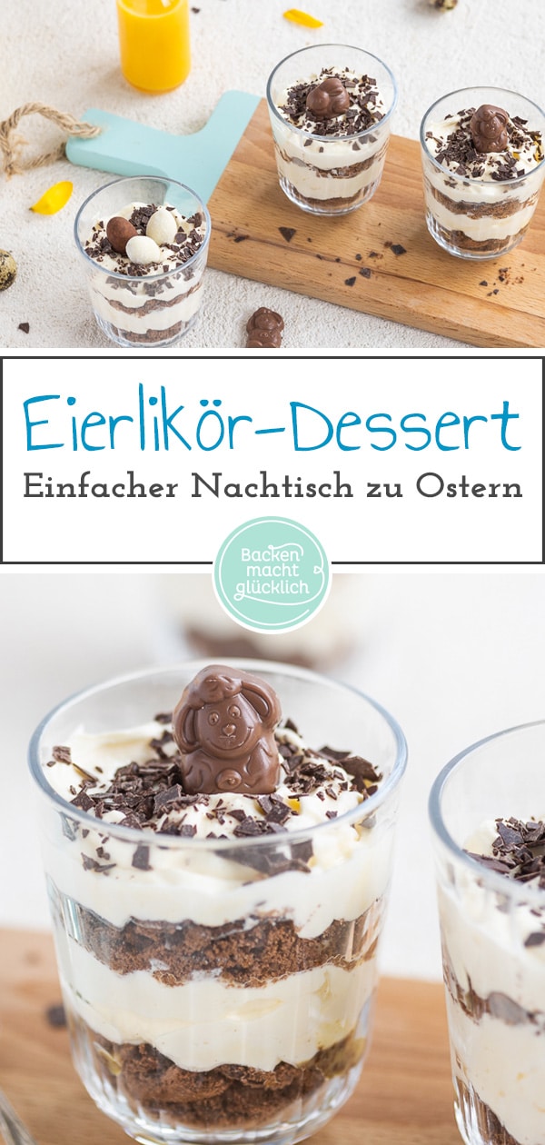 Dieses traumhaft cremige Eierlikör-Dessert mit Mascarponecreme zergeht nur so auf der Zunge! Eine tolle Idee, falls ihr noch auf der Suche nach einem Nachtisch für Ostern seid.