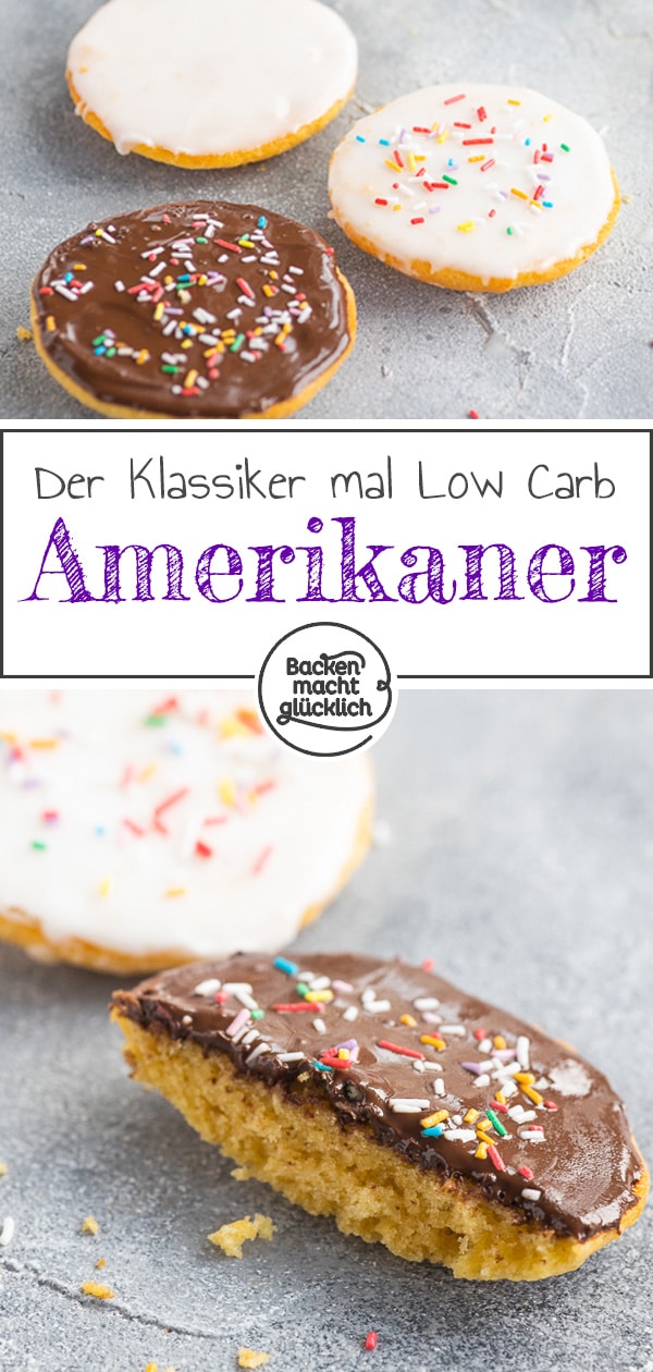 Saftige, glutenfreie Amerikaner ohne Zucker und Mehl. So lecker kann Low Carb schmecken! Kommen auch bei Kindern super an.