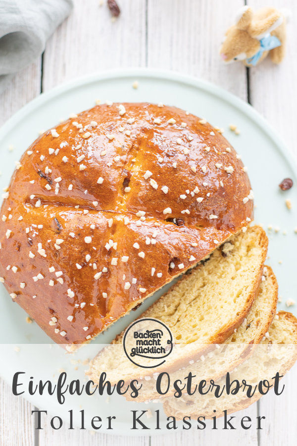 Rezept für ein fluffiges Osterbrot wie frisch vom Bäcker: Das Osterbrot aus Trockenhefe wird so wunderbar saftig und flaumig.