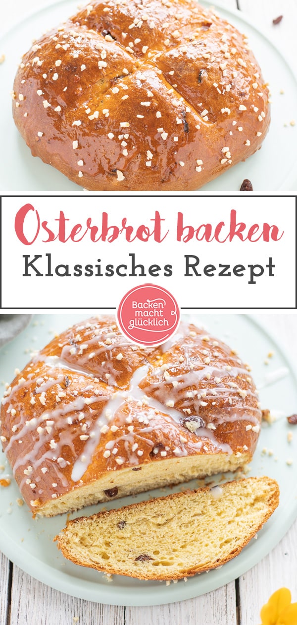 Rezept für ein fluffiges Osterbrot wie frisch vom Bäcker: Das Osterbrot aus Trockenhefe wird so wunderbar saftig und flaumig.