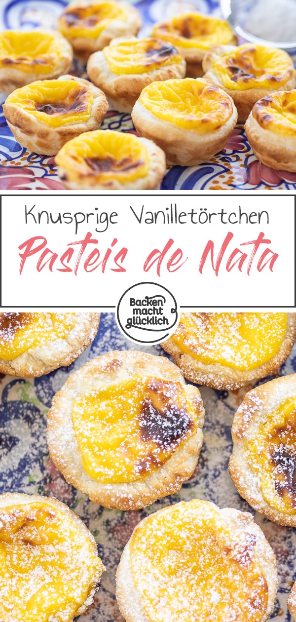 Schonmal was von Pastéis de Nata aus Portugal gehört? Diese leckeren Blätterteigtörtchen mit Vanillecreme müsst ihr unbedingt probieren!