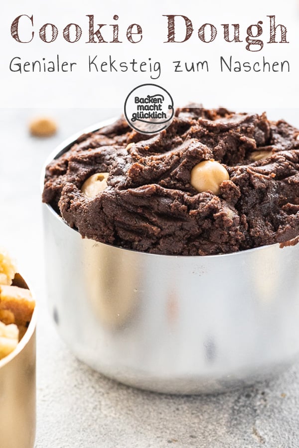 Rohen Keksteig zum Naschen in nur 5 Minuten selbermachen - der Cookie Dough ist super einfach, inklusive veganer und zuckerfreier Variante.