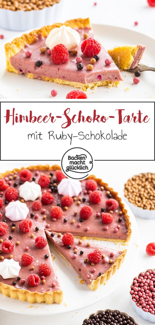 Himmlische Himbeer-Tarte mit Schokolade: Absolut köstlich! Im Himbeer-Tarte Rezept steckt rosa Ruby-Schokolade. Das Ergebnis: fruchtig, cremig, knusprig, genial! Wer nach einer sommerlichen Tarte mit Beeren sucht, ist hier richtig