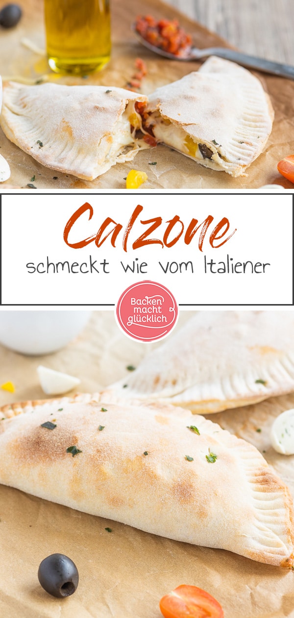 Pizza Calzone selbermachen ist super easy. Mit diesem Rezept für leckere gefüllte Pizza schmeckt das Ergebnis wie vom Italiener!