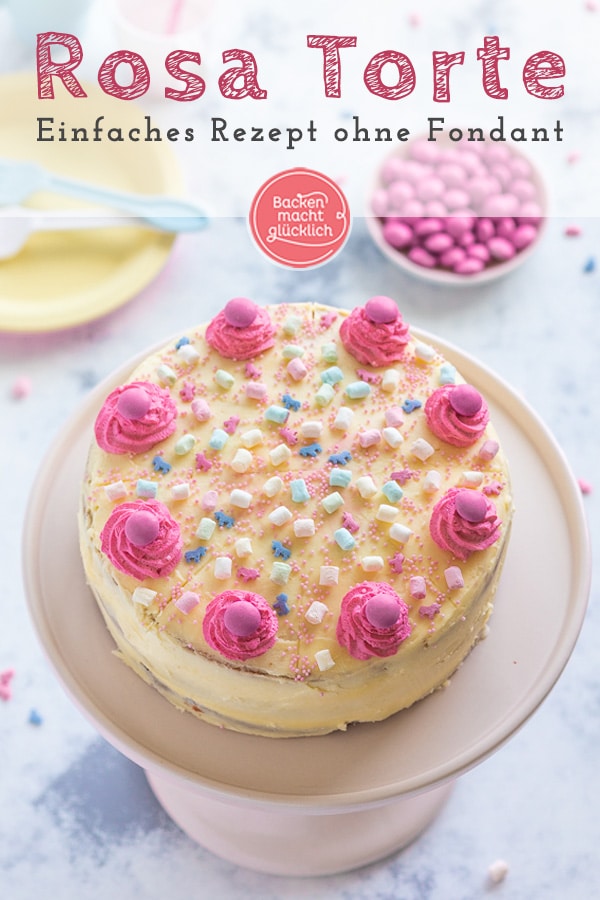 Die perfekte rosa Buttercreme-Torte für besondere Anlässe - egal, ob als Geburtstagstorte für Mädchen oder eine Babyparty.