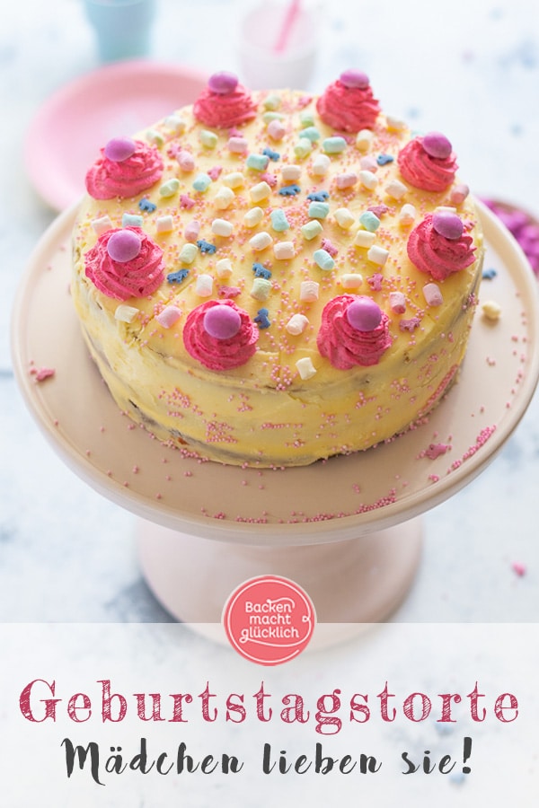 Die perfekte rosa Buttercreme-Torte für besondere Anlässe - egal, ob als Geburtstagstorte für Mädchen oder eine Babyparty.