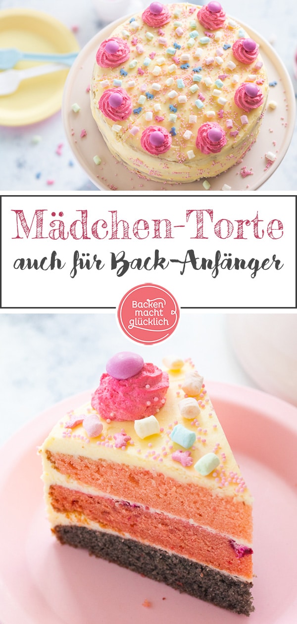 Die perfekte rosa Buttercreme-Torte für besondere Anlässe - egal, ob als Geburtstagstorte für Mädchen oder eine Babyparty.