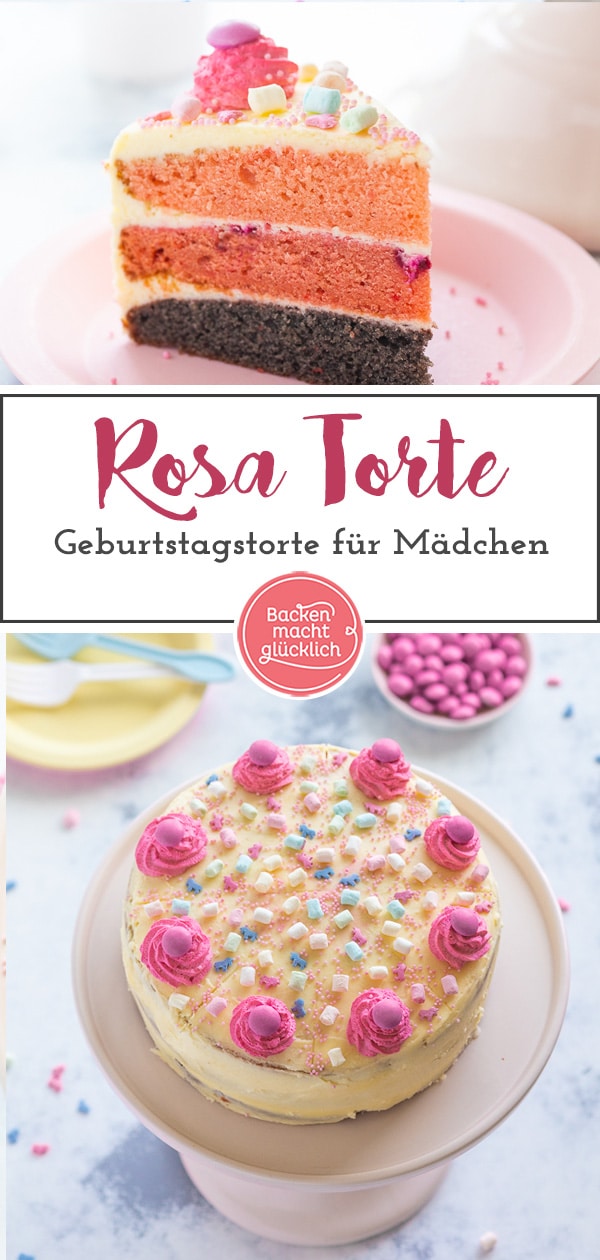 Die perfekte rosa Buttercreme-Torte für besondere Anlässe - egal, ob als Geburtstagstorte für Mädchen oder eine Babyparty.