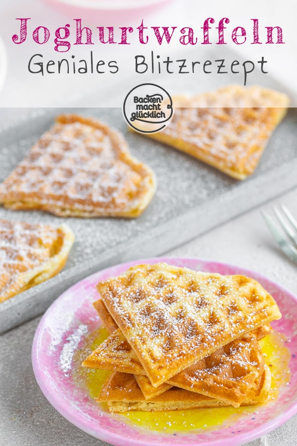 Einfaches, schnelles Rezept für leckere Waffeln mit Joghurt, Öl und Mineralwasser - schmecken der ganzen Familie!