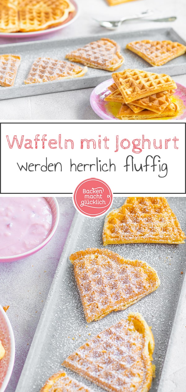 Einfaches, schnelles Rezept für leckere Waffeln mit Joghurt, Öl und Mineralwasser - schmecken der ganzen Familie!