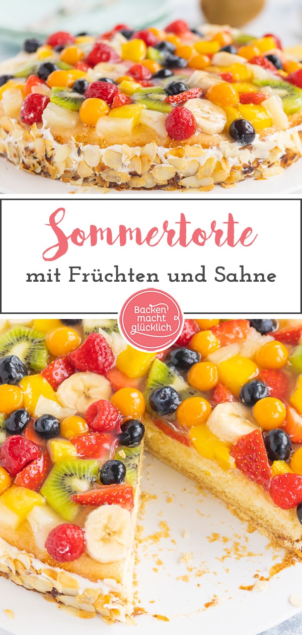 Die perfekte Obst-Sahne-Torte wie vom Konditor - mit dieser sommerlichen Früchtetorte macht ihr jedem Bäcker Konkurrenz!