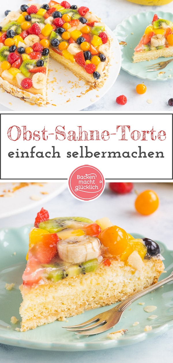 Die perfekte Obst-Sahne-Torte wie vom Konditor - mit dieser sommerlichen Früchtetorte macht ihr jedem Bäcker Konkurrenz!