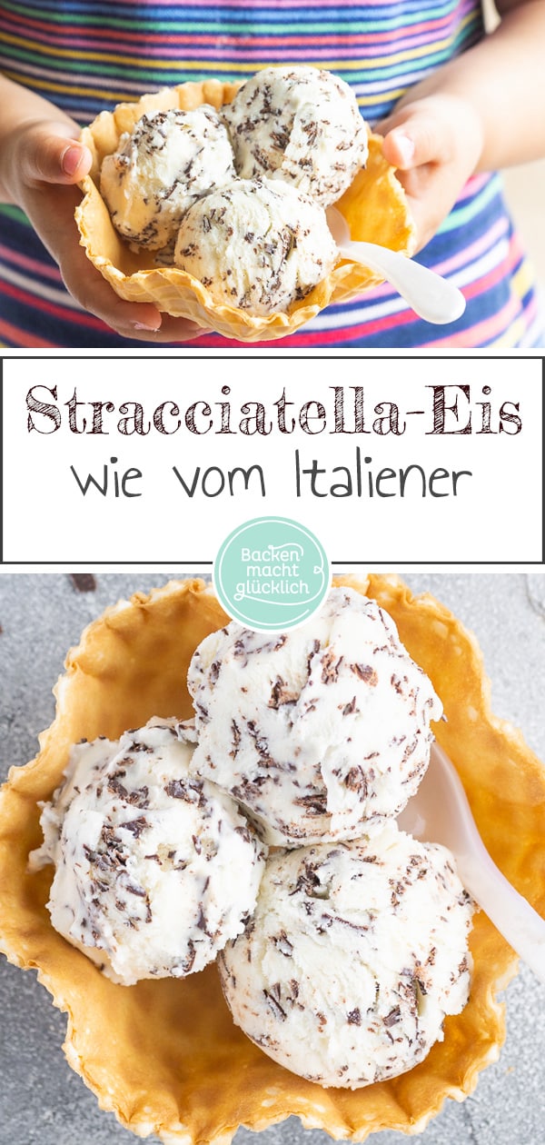 Ich liebe Stracciatella-Eis! Mit diesem einfachen Rezept könnt ihr leckere Stracciatella-Eiscreme ganz einfach Zuhause selber machen. Schmeckt wie aus der Eisdiele!