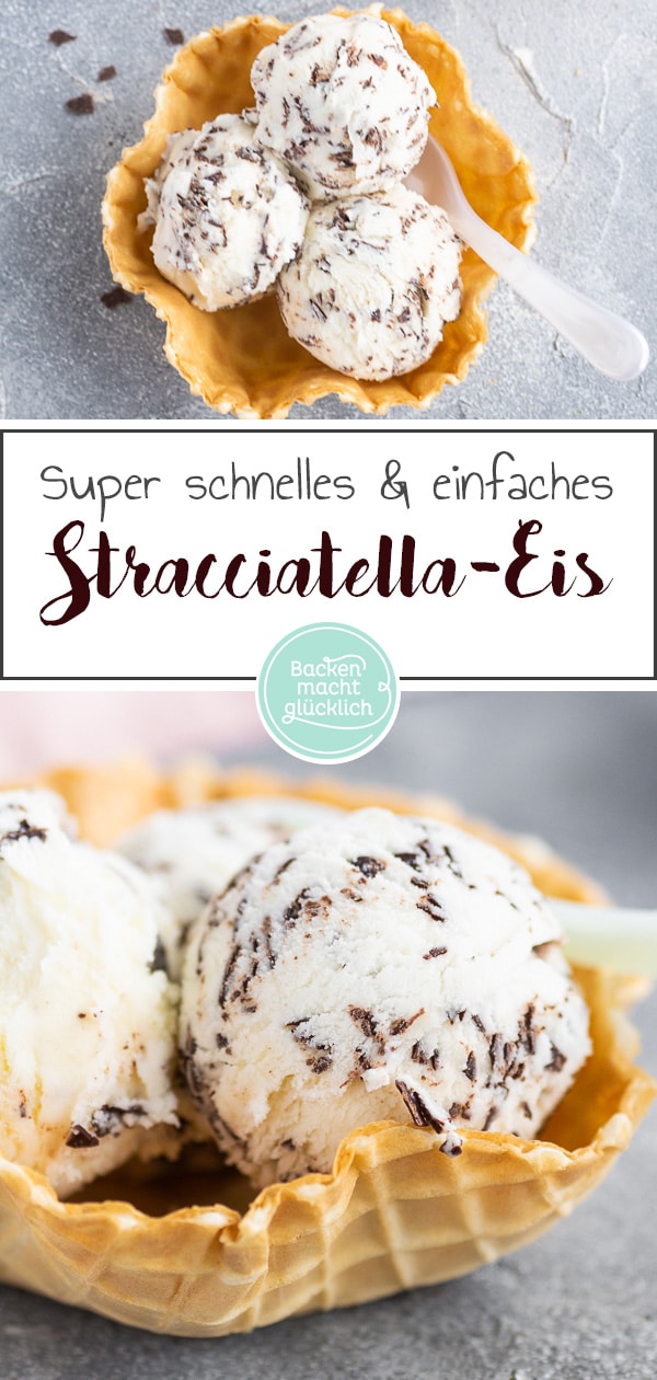 Ich liebe Stracciatella-Eis! Mit diesem einfachen Rezept könnt ihr leckere Stracciatella-Eiscreme ganz einfach Zuhause selber machen. Schmeckt wie aus der Eisdiele!