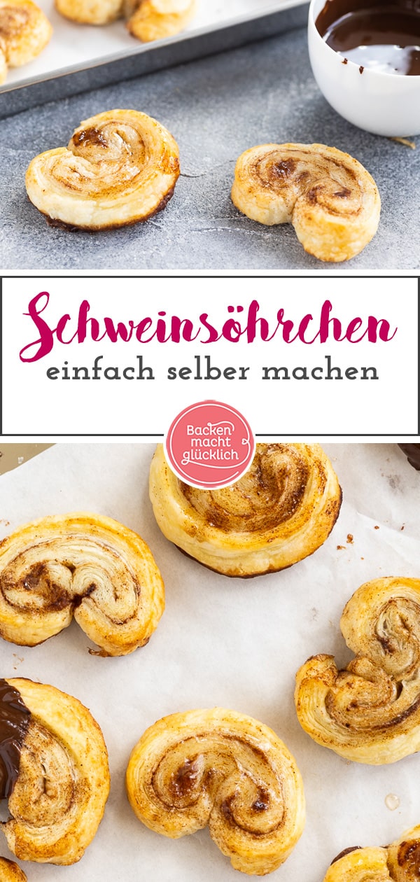 Die knusprigen Schweinsöhrchen aus Blätterteig schmecken einfach immer! Mit dem einfachen Rezept für die Palmiers gelingen sie auch Anfängern.