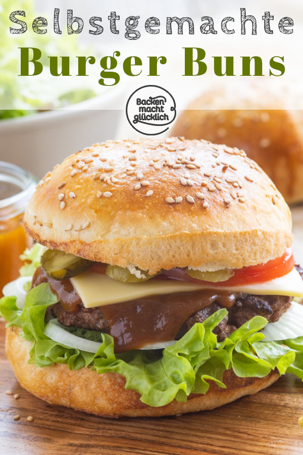 Mit diesem Rezept für Brioche Burger Buns kann der nächste Grillabend kommen! Die Hamburgerbrötchen mit Trockenhefe sind einfach & schnell gemacht. 