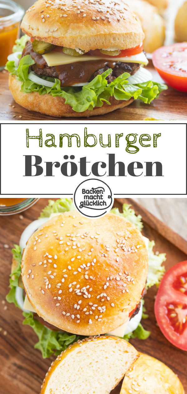 Mit diesem Rezept für Brioche Burger Buns kann der nächste Grillabend kommen! Die Hamburgerbrötchen mit Trockenhefe sind einfach & schnell gemacht. 