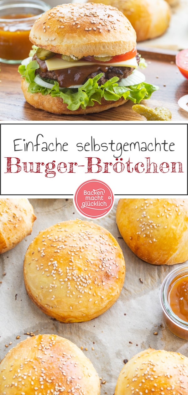 Mit diesem Rezept für Brioche Burger Buns kann der nächste Grillabend kommen! Die Hamburgerbrötchen mit Trockenhefe sind einfach & schnell gemacht. 
