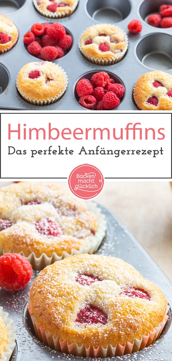 Super saftige, einfache Muffins mit Himbeeren und Buttermilch - ein geniales Frühlingsrezept für die ganze Familie.