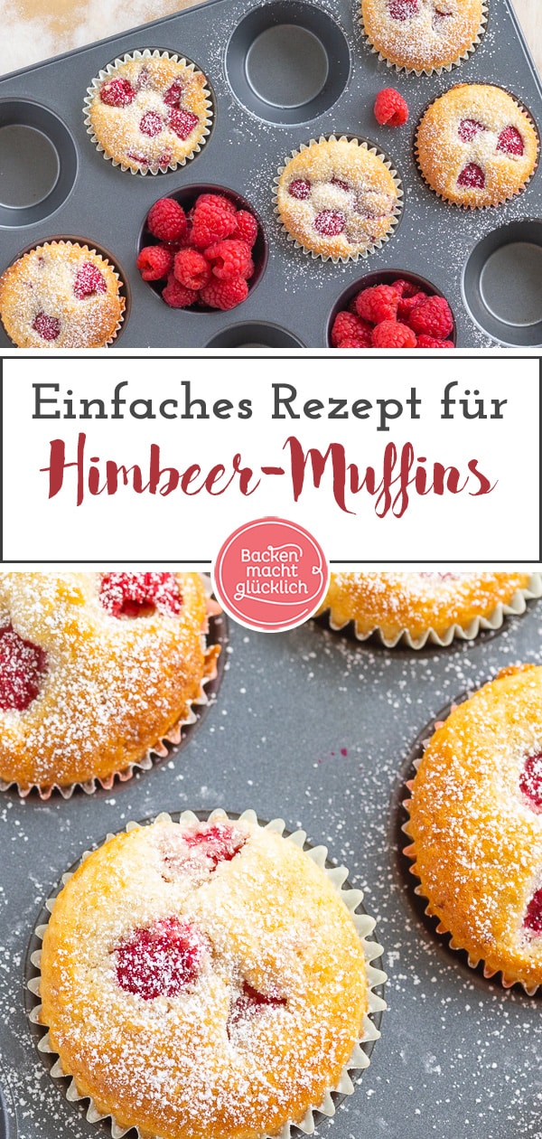 Super saftige, einfache Muffins mit Himbeeren und Buttermilch - ein geniales Frühlingsrezept für die ganze Familie.