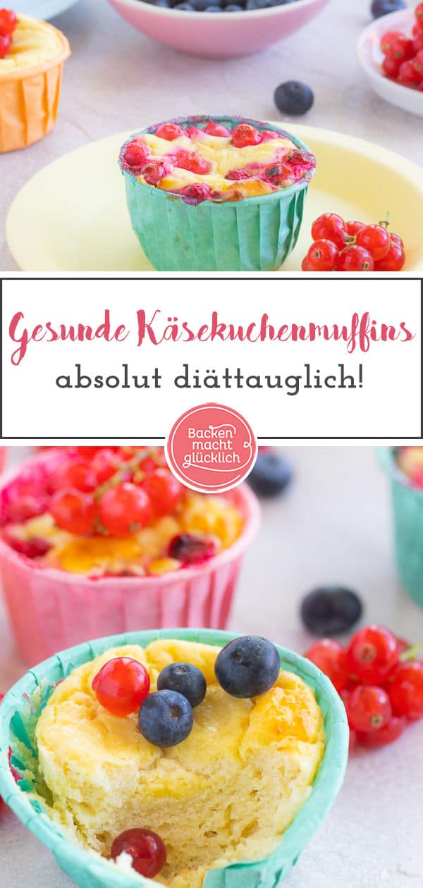 Diese gesünderen Käsekuchenmuffins haben weniger als 100 Kalorien pro Stück und sind je nach Zutaten sogar low carb und glutenfrei. Die kalorienarmen und fettarmen Quarkmuffins sind also perfekt für die Diät.