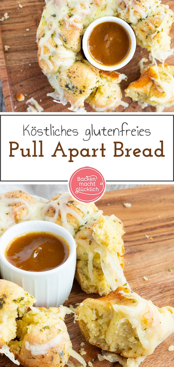 Das perfekte glutenfreie Grillbrot ohne Mehl: Dieses leckere Pull Apart Brot mit Knoblauchbutter und Kräutern kommt immer gut an.