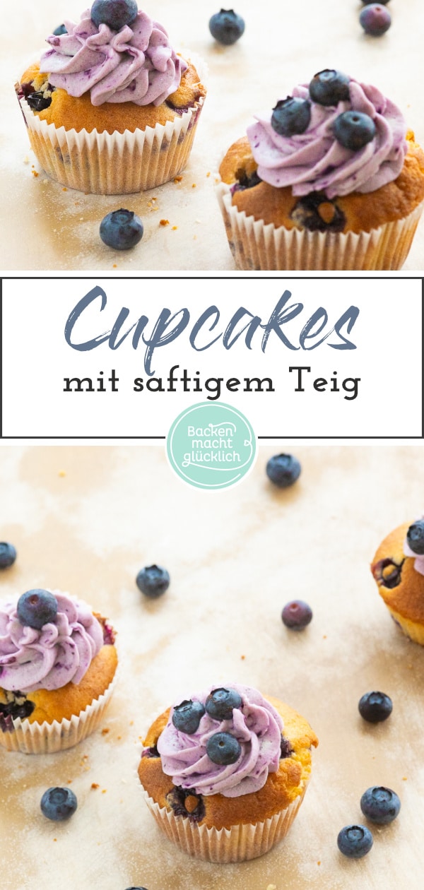 Saftiger Rührteig, cremiges Topping und viele leckere Blaubeeren: Diese Cupcakes sind einfach köstlich! Das Rezept für Mini-Törtchen mit Heidelbeeren ist dazu ziemlich einfach zu machen.