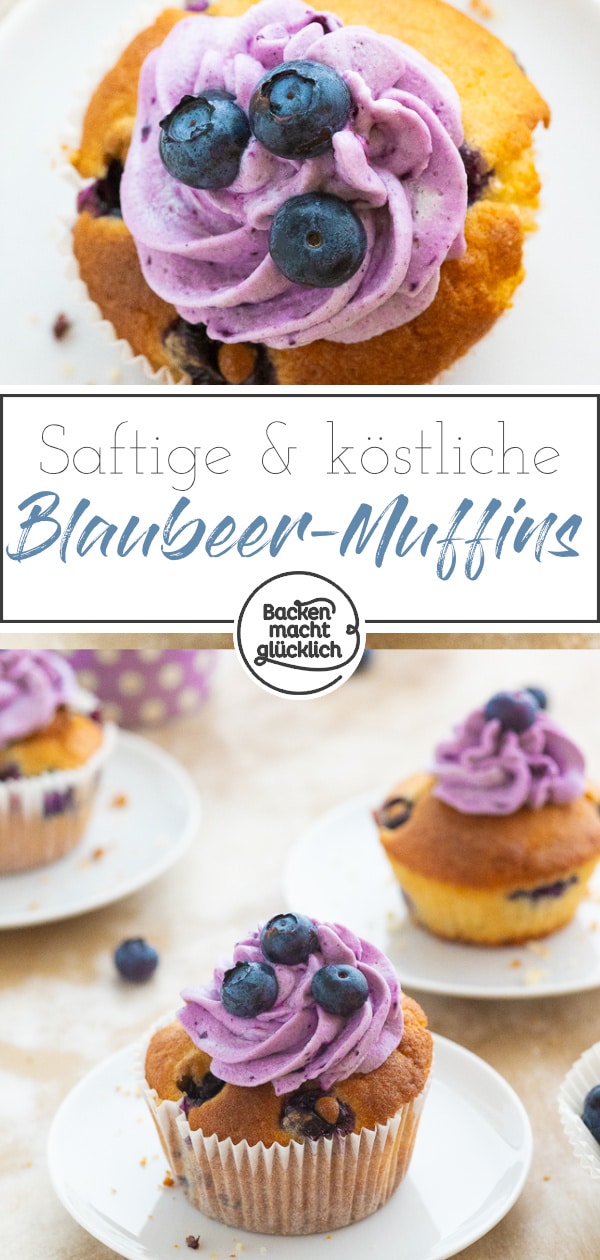 Saftiger Rührteig, cremiges Topping und viele leckere Blaubeeren: Diese Cupcakes sind einfach köstlich! Das Rezept für Mini-Törtchen mit Heidelbeeren ist dazu ziemlich einfach zu machen.