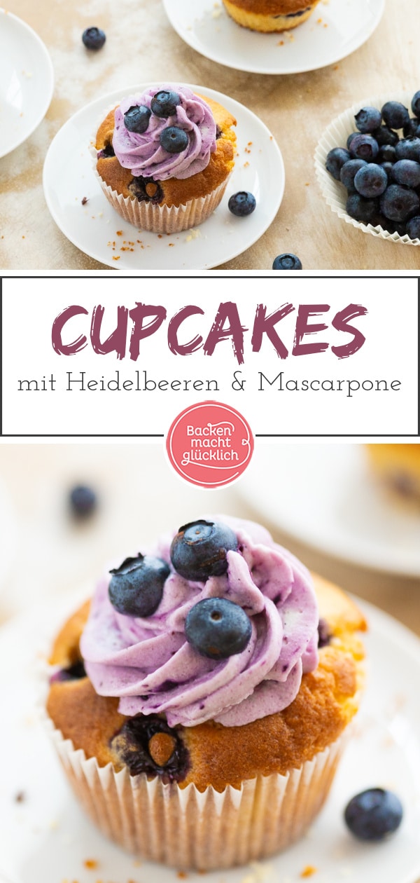 Saftiger Rührteig, cremiges Topping und viele leckere Blaubeeren: Diese Cupcakes sind einfach köstlich! Das Rezept für Mini-Törtchen mit Heidelbeeren ist dazu ziemlich einfach zu machen.