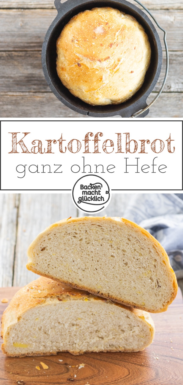 Dieses leckere Brot mit Kartoffeln kommt ganz ohne Hefe aus. Das Kartoffel-Brot ist aromatisch, saftig und hat eine tolle Kruste!