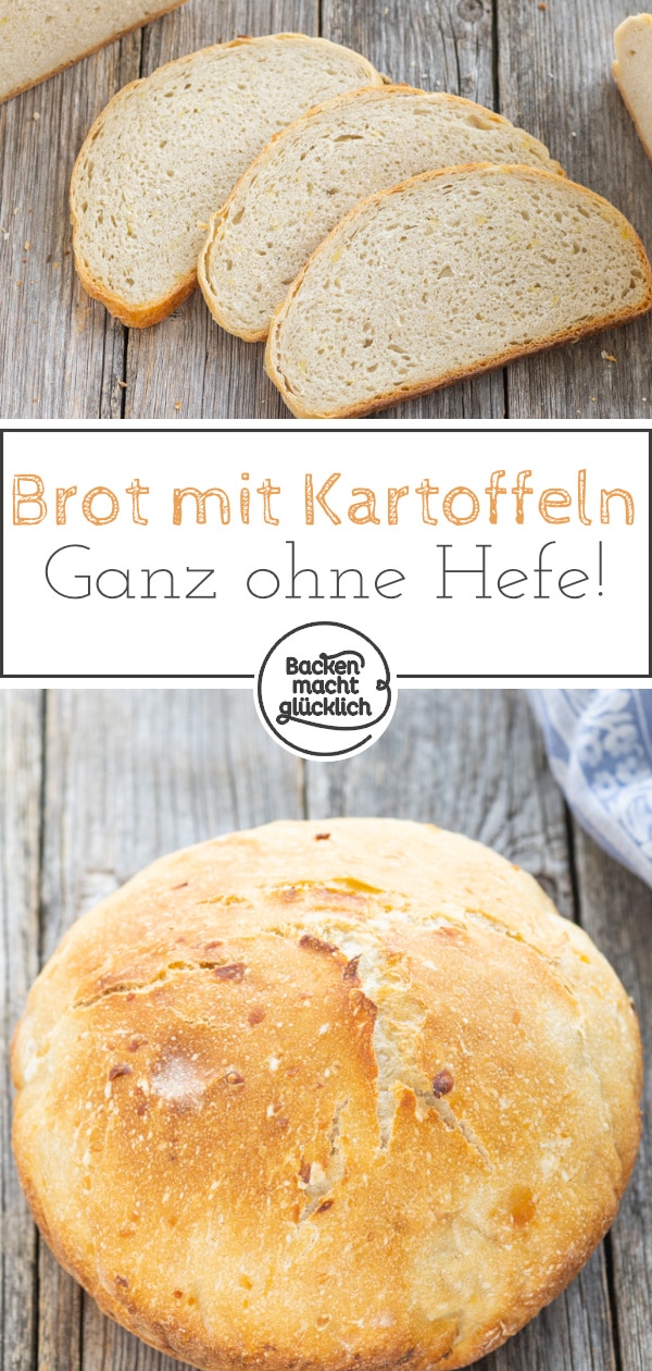 Dieses leckere Brot mit Kartoffeln kommt ganz ohne Hefe aus. Das Kartoffel-Brot ist aromatisch, saftig und hat eine tolle Kruste!