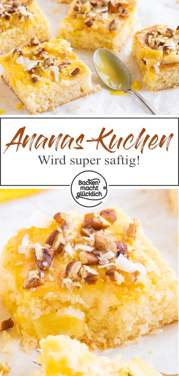 Einfacher, schneller Rührkuchen mit Ananas und Kokos, der Sommergefühle auf den Teller bringt! Der Ananaskuchen ist fruchtig, saftig, buttrig & crunchy!