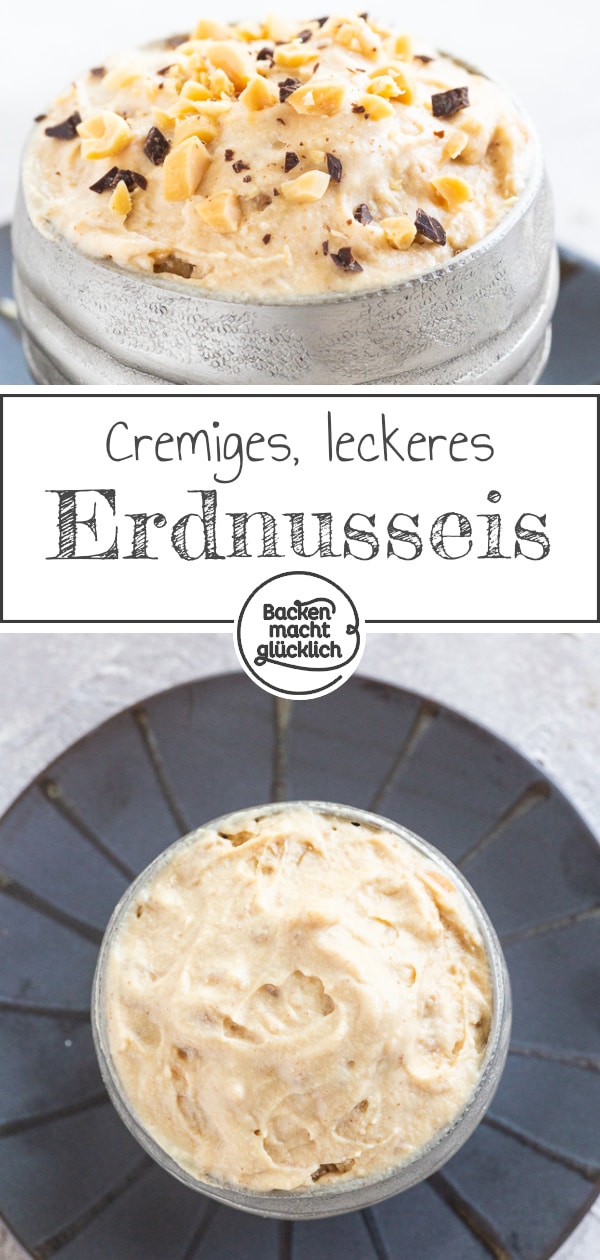 Einfaches Rezept für himmlisches Erdnuss-Eis mit Crunch. Das Rezept für cremiges Erdnussbutter-Eis funktioniert sogar ohne Eismaschine.