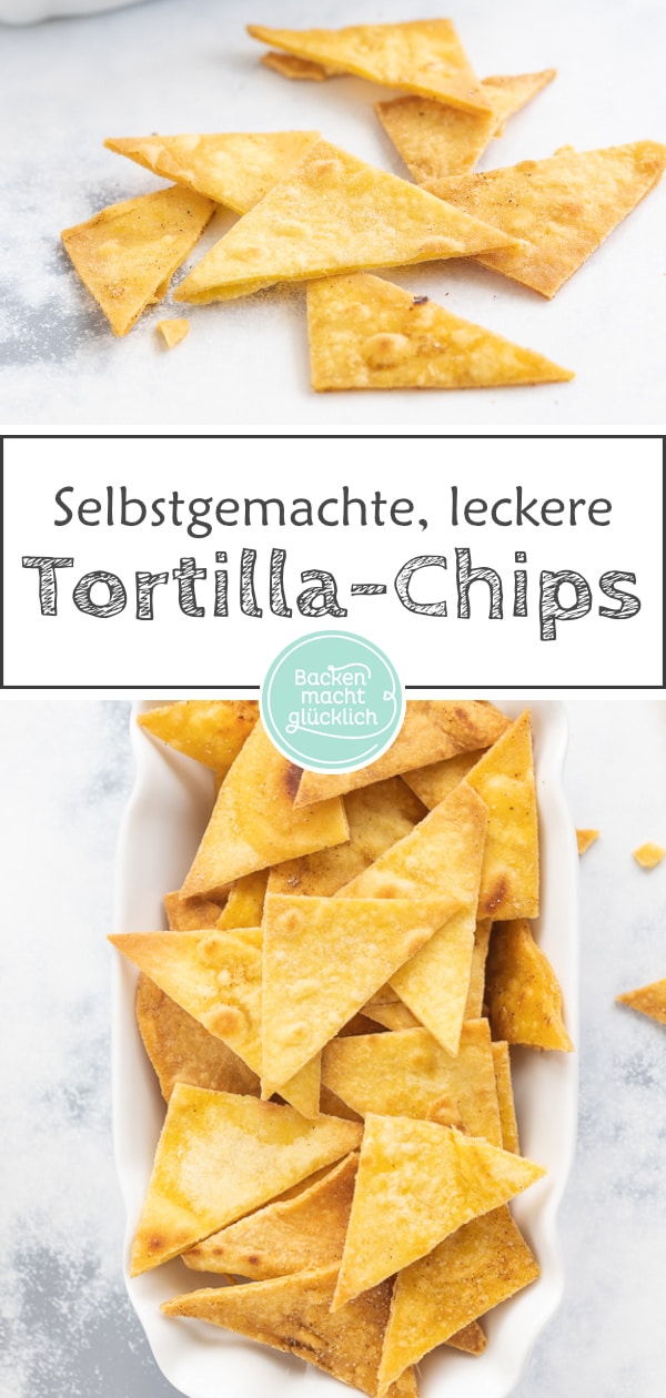 Diese Tortilla-Chips sind die Homemade-Variante des beliebten mexikanischen Knabber-Klassikers: Die Tortilla-Chips sind knusprig, würzig und lecker! 